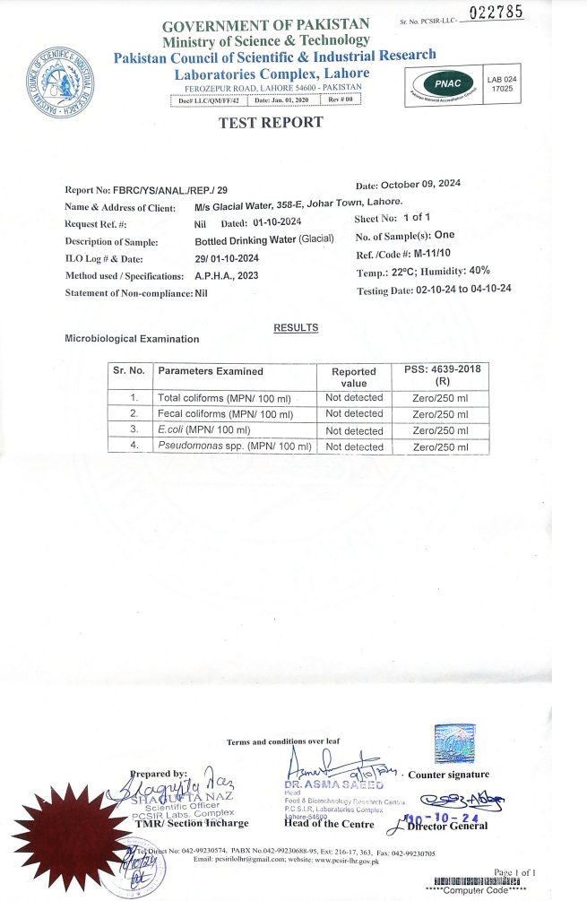 Quality Certification Report for October 2024